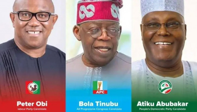 From left to right: Peter Obi of the Labour Party, Bola Tinubu of the All Progressives Congress, and Atiku Abubakar of the People's Democratic Party, all of whom may be affected by the proposed age limit bill for presidential candidates in Nigeria.